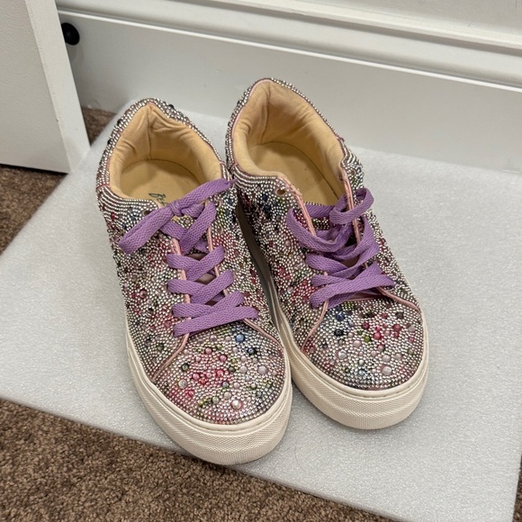 Betsey Johnson Shoes - Betsey Johnson colorful rhinestone sneakers size 6.5 women’s